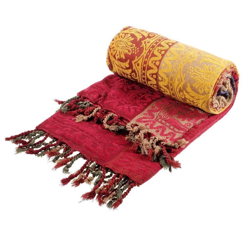 amorus Boho Sofa Cover, Chenille Jacquard Tassels Throw Blankets for Couch Bed, Decorative Sofa Slipcover Protector - Colorful Tribal Pattern (L,86 * 102inch) - Image 2